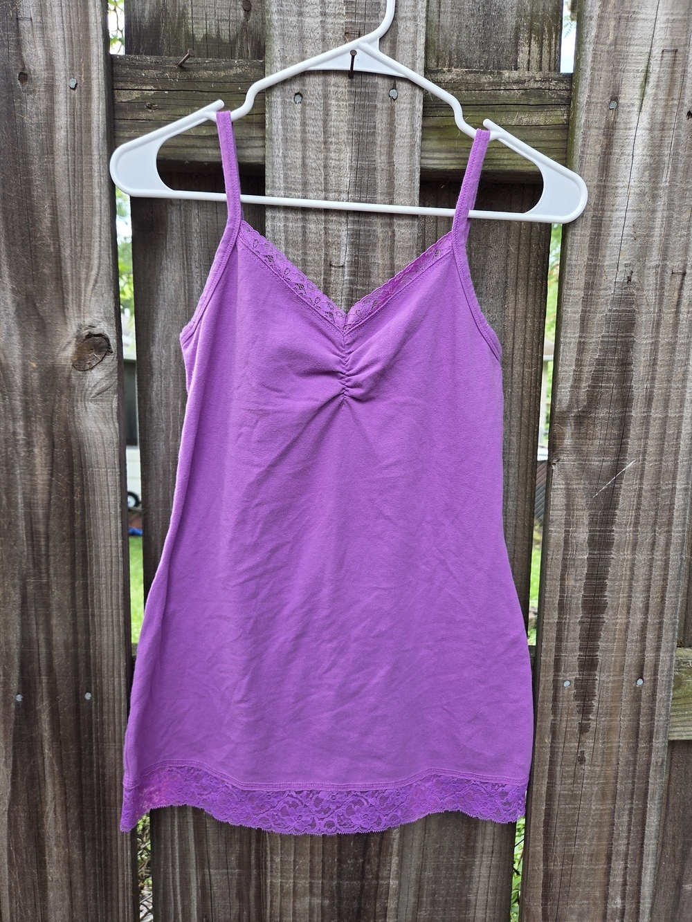BKE Purple Lace-Trim Cami – Size Large